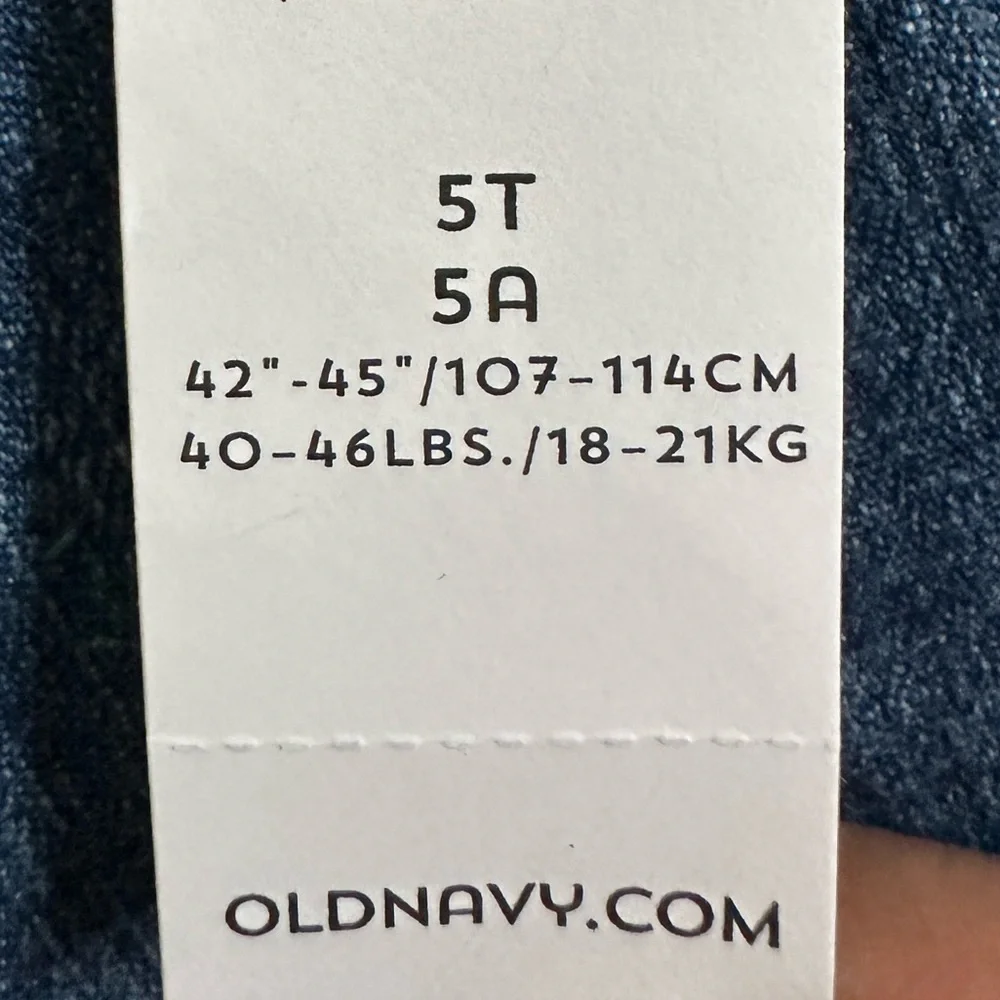 Old Navy Girls Boyfriend Jeans Adjustable Waist Size 5T New With Tags